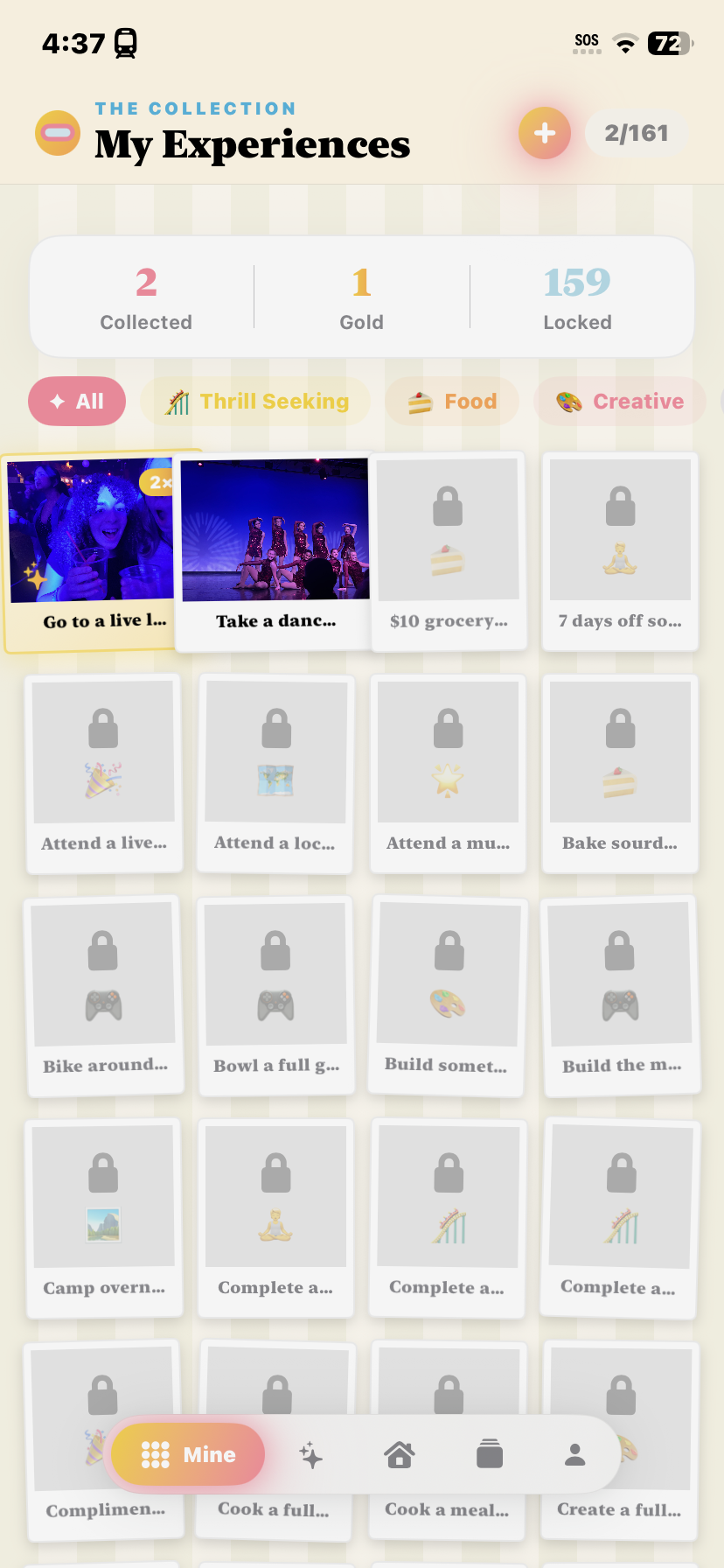 Vivaly collection screen